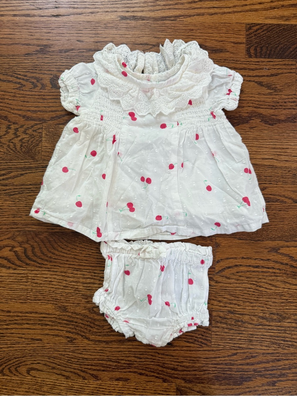 3-6M Cherry Dress & Bloomers
